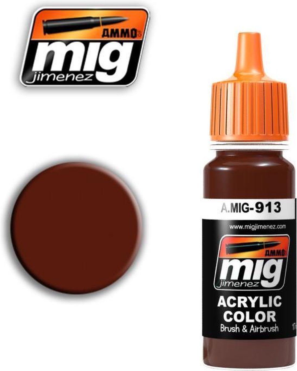 AMMO MIG 0913 Red Brown Base - Acryl Verf flesje