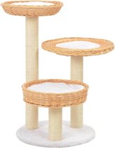 Kattenkrabpaal (incl kattensticks) met sisal 68cm natuurlijk Hout - Krabpaal katten - Katten Krabpaal