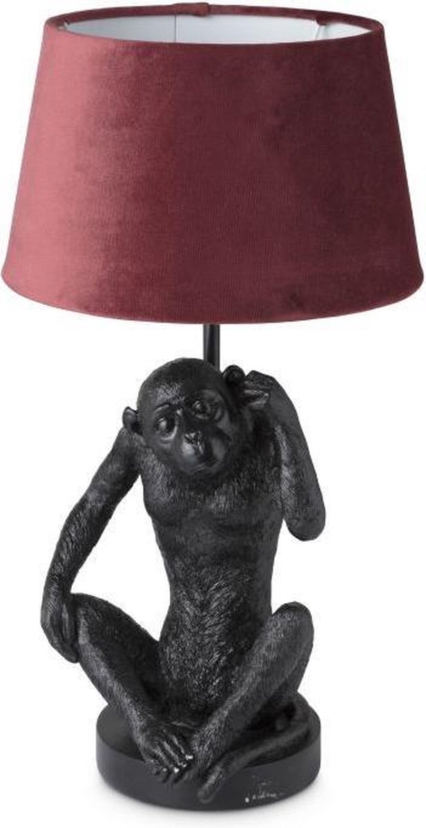 details enz Edelsteen Lampenvoet aap - 23 x 23 x 50 cm - zwart - tafellamp - verlichting - lampen  -... | bol.com