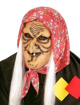 WIDMANN - Oude heks half masker masker met haren - Maskers > Half maskers