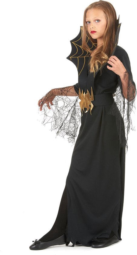 Halloween heksen kostuum met spinnen voor meisjes - Verkleedkleding - 134- 146 | bol.com