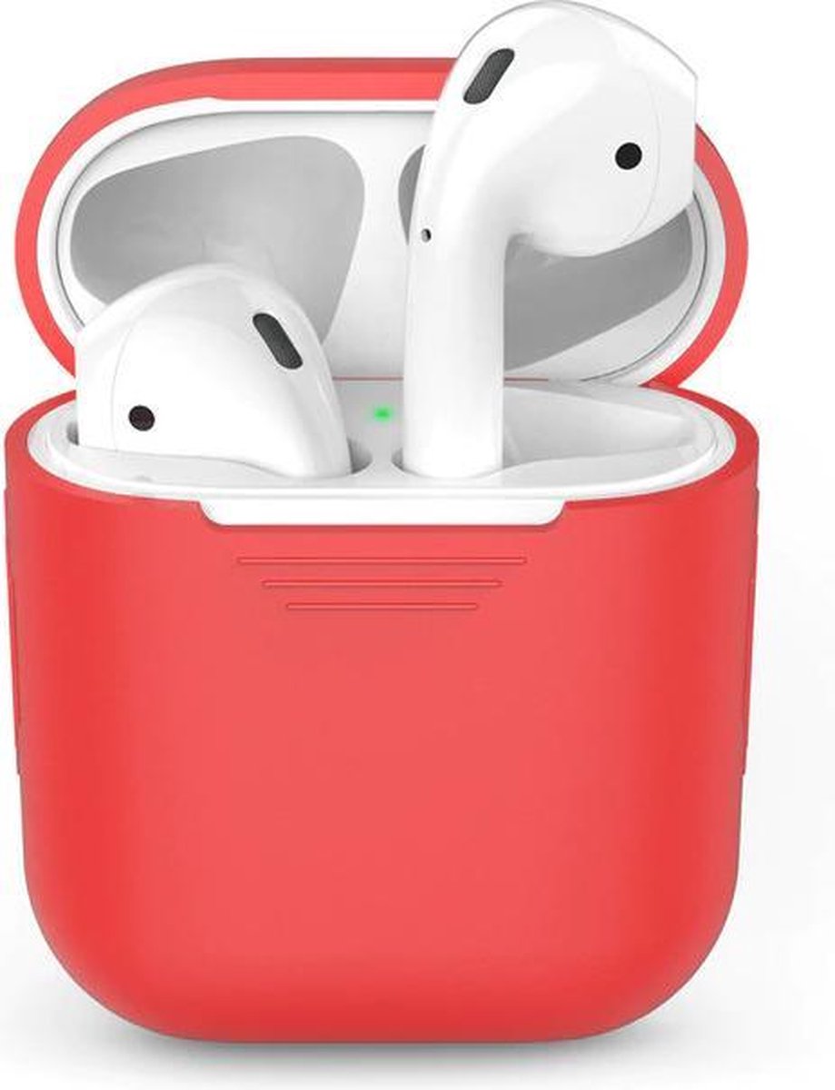 Airpods silicone Case Cover Hoesje Rood geschikt voor AirPods 1/2