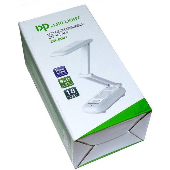 Led Oplaadbare Tafel Lamp Uittrekbaar Zacht Licht DP6001 Wit