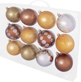 Decosy Plastic Kerstballen Mix (8cm) 12 Stuks Forest