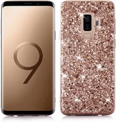Luxe Glitter Back cover voor Samsung Galaxy S9 Plus - Roze - Bling Bling Hoesje - Hardcase - Glamour