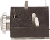 3,5mm Jack (v) PCB inbouwconnector - plastic - 5 soldeerpunten / stereo