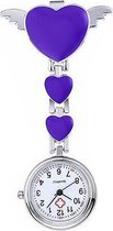 Treasure Trove® Verpleegstershorloge Paars Hart - Verpleegkundig Verpleegster Horloge