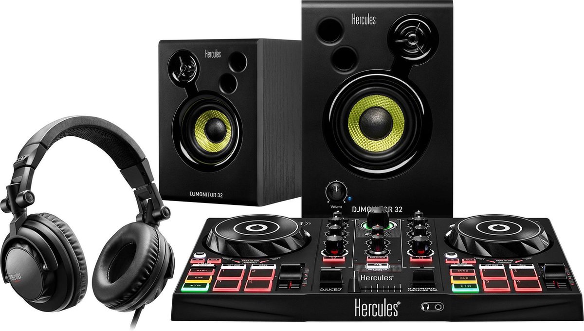Hercules DJLearning Kit - Compleet DJ pakket - 2-Deck DJControl Inpulse 200 USB DJ Controller HDP DJ45 headset DJMonitor 32 Monitor Speaker - Hercules