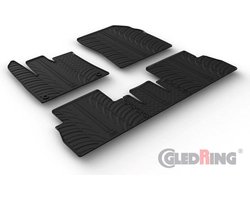 Gledring Rubbermatten passend voor Citroën Berlingo Multispace / Opel Combo Tour (MPV) / Peugeot Rifter 9/2019- (Variabele stoelen) (T Profil 5-delig + ovale montageclips)