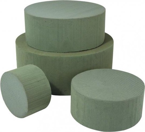 Bloemensteekpasta plaat - bord - taart steekschuim ring 3 stuks 16 x 3,5 cm, steekmos, steeksteen voor bloemstukken - steekspons om te knutselen voor feesten, bruiloft, geschenken - uit Duitsland