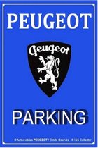 Peugeot Parking.  Metalen wandbord in reliëf 20 x 30 cm