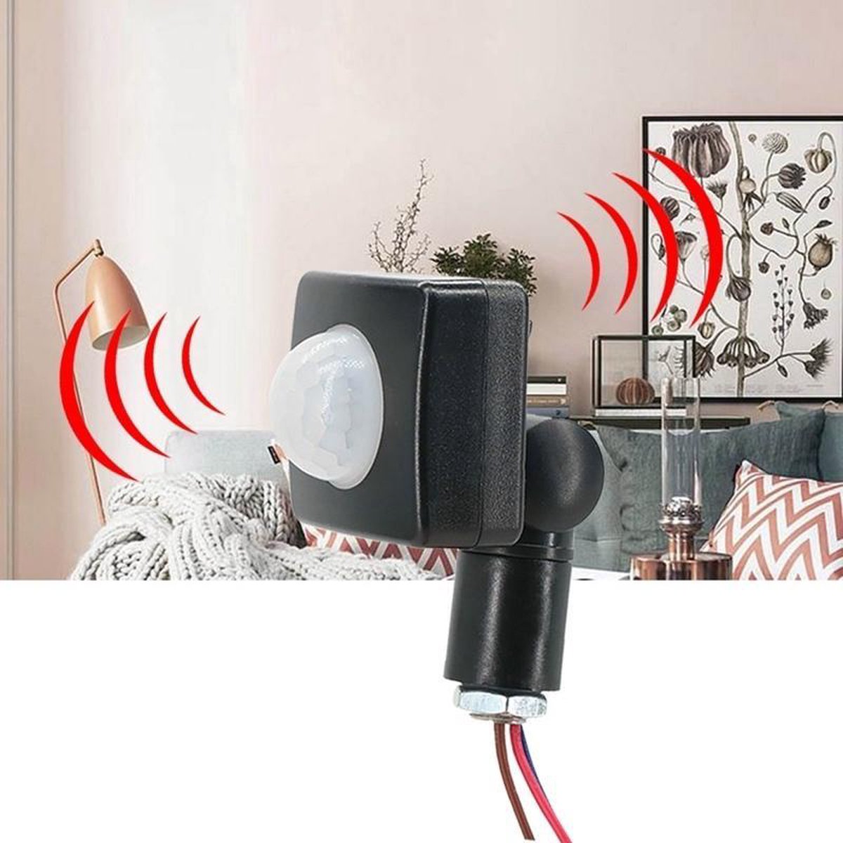 Pre Wired Mini Bewegingssensor Schakelaar Elektrische Schakelaar Sensor Zwart Pc Zwart Pir Schakelaar Infrarood Beweging Verlichting Sensor Detector Muur Bestrating Schakelaar