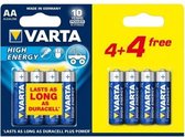 4+4 Pack - AA R3 Varta High Energy Alkaline