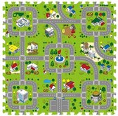 Tapis de jeu Puzzle en mousse Traffic / City - 9 tapis de Tapis de jeu - Puzzle Mat 90x90x1cm