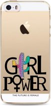 Apple Iphone  5 / 5S / SE2016 transparant siliconen cover hoesje Girl Power