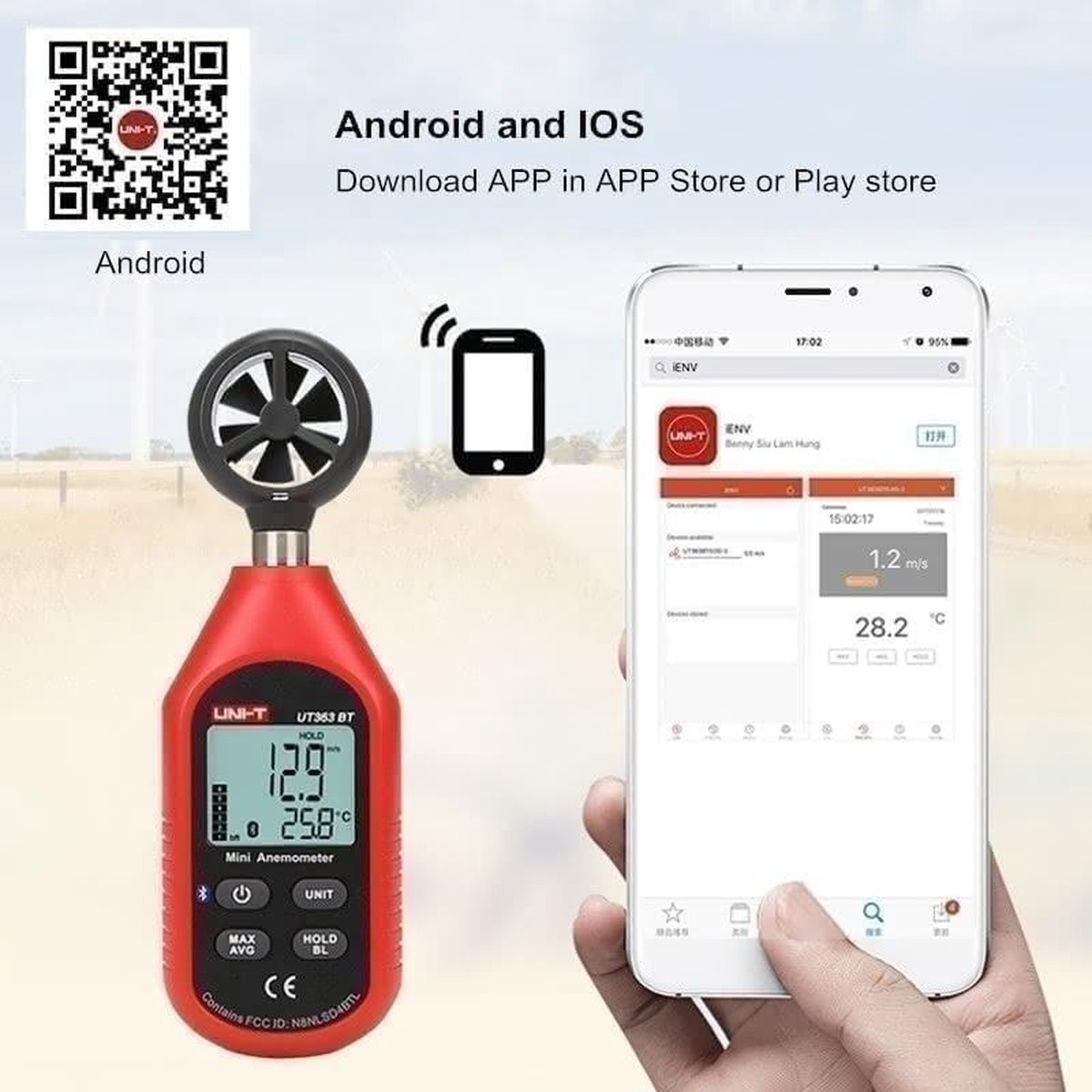 PCE-A420 Cup Anemometer / Cup Windmeter (2% nauwkeurig