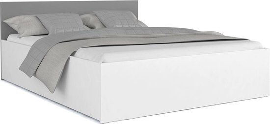Houten bed twijfelaar 120x200cm inclusief matras grijs | bol.com