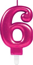 Amscan Verjaardagskaars ''6'' Roze 9,3 Cm