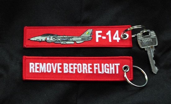 Remove Before Flight sleutelhanger F-14 Tomcat gevechtsvliegtuig USN