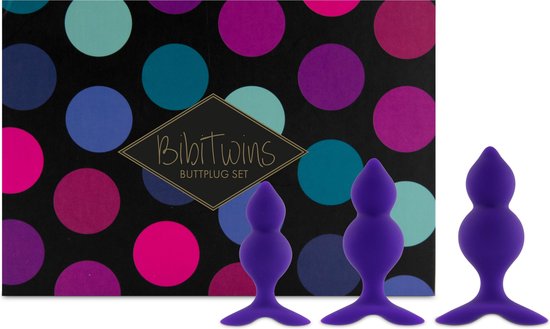 FeelzToys - Bibi Twin Butt Plug Set 3 pcs. Violet | bol.com