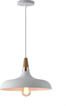 Hanglamp Wit Aluminium met hout - Valott Hanna
