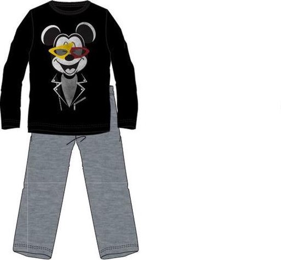 Mickey Mouse heren-pyjama, volwassenen, Mickey Cool, maat grijs/zwart | bol.com