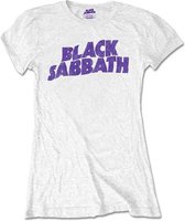 Black Sabbath Dames Tshirt -L- Wavy Logo Vintage Wit