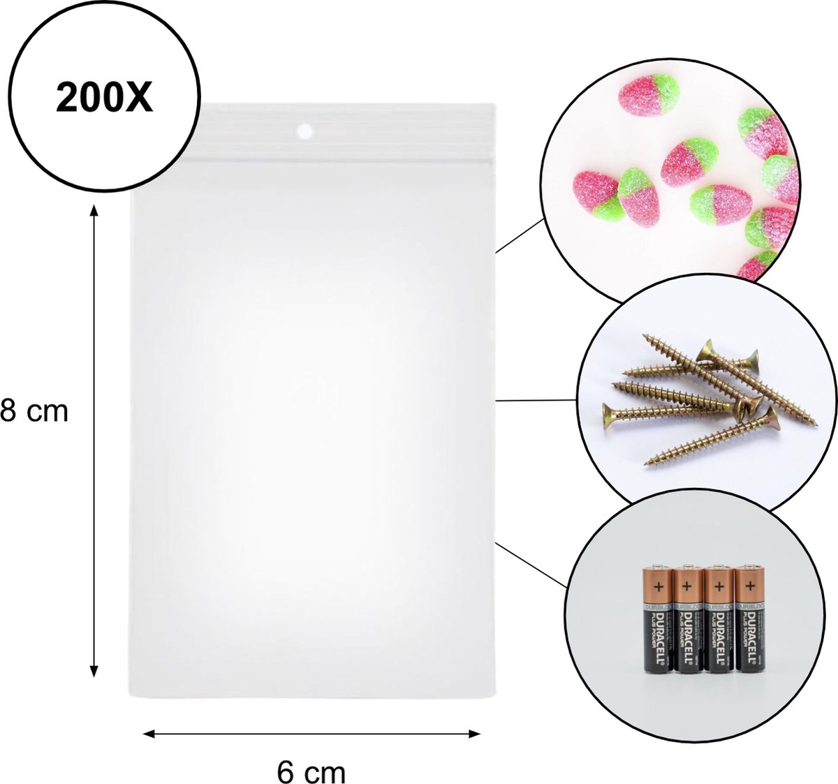 PD® - Gripzakjes - Gripzakjes 60 x 80 - 200 stuks - EXTRA STERK - Diamond painting zakjes - Gripzakjes klein - Grip zakjes 200 stuks - Transparant