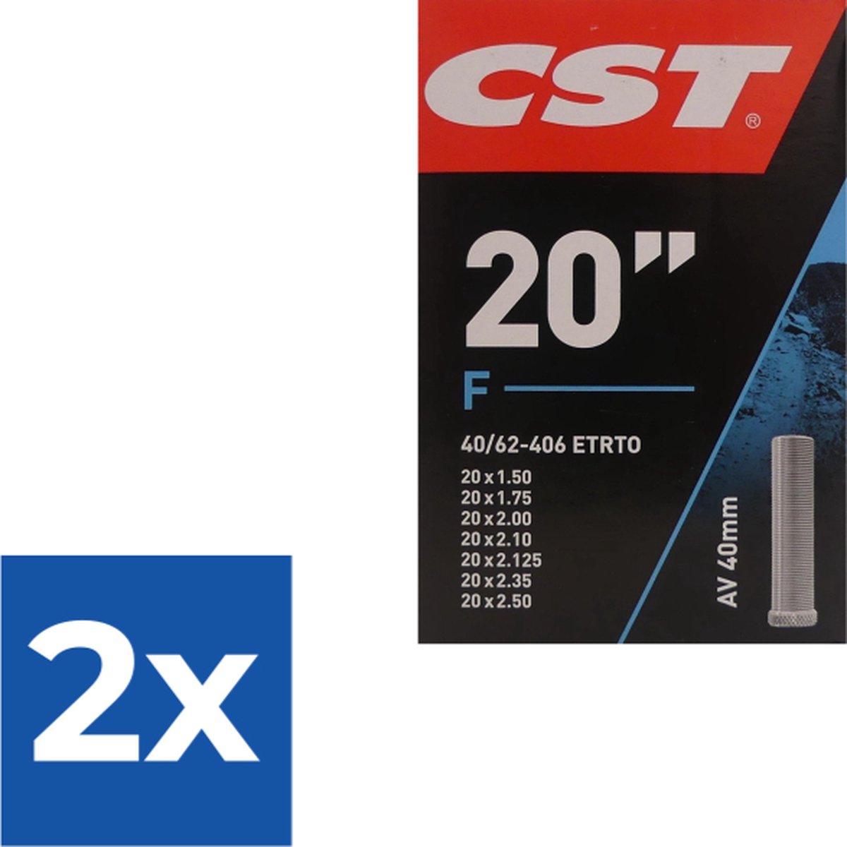 Cst Binnenband 20 X 1.50-2.50 (40/62-406) Av 40 Mm - Voordeelverpakking 2 stuks