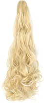 Brazilian Ponytail Medium Blond met Lichtblond - #22H613 - 55cm - Paardenstaart - Haarverlenging - Extensions - Wavy - 22H613# - Haarstuk - 22'' - 22 inch - Blond gemixt lichtblond- Lichtblond
