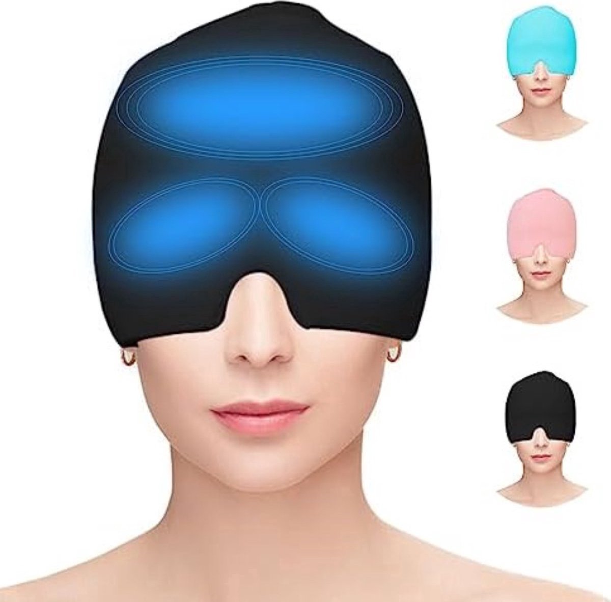 Goedkoopste Migraine Muts - Migraine Masker - Hoofdpijn Masker - Hoofdband - Koelmuts - Zwart