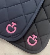 Cavalleria Toscana Diamond Quilted Jersey Jumping Saddle Pad - Black Pink - Maat Full