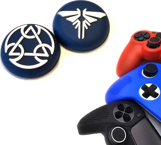 Foto: Gadgetpoint gaming thumb grips performance thumbsticks accessoires geschikt voor playstation ps4 ps5 xbox 360 one series x s nintendo switch pro controller s thumbgrips space angel blauw wit