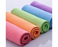 Gadgetpoint - Microvezel doeken - Cleaning - Poetsdoek - Poetsen - Schoonmaken - Stoffen - Stofdoek - Schoonmaak doek - Set van 5 - Willekeurige Kleuren