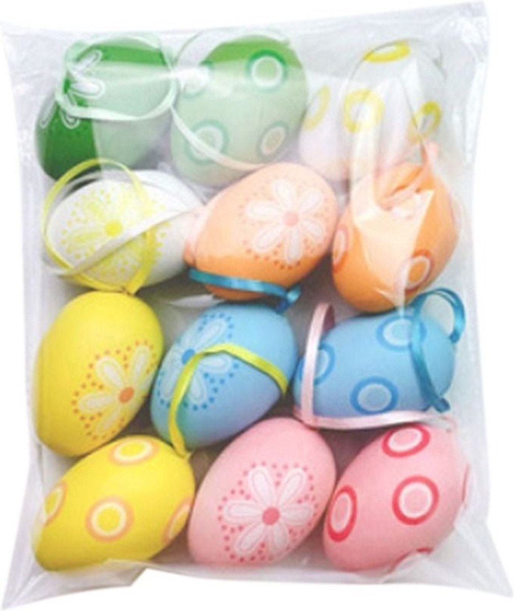 Gadgetpoint - Pasen - Easter - Paashaas - Ophangen - Set van 10 stuks in verschillende kleuren - Paaseieren Bloemetjes
