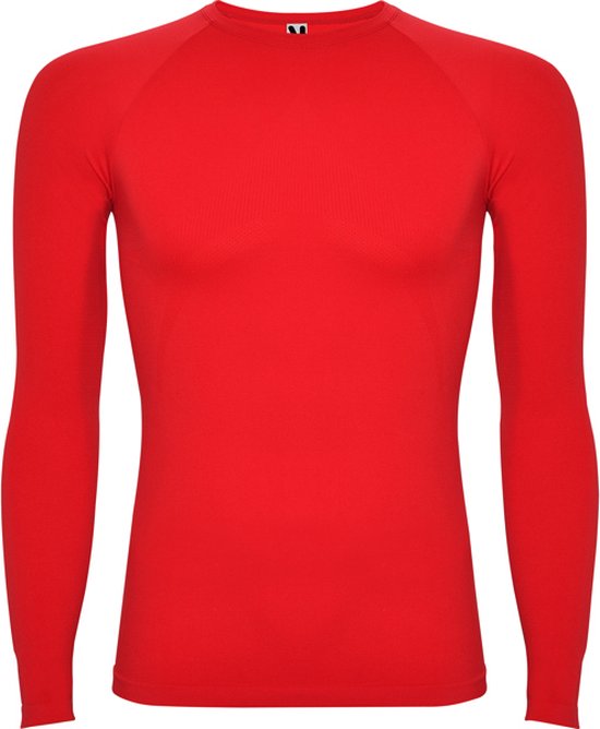 3 Pack Rood thermisch sportshirt met raglanmouwen naadloos model Prime maat M-L