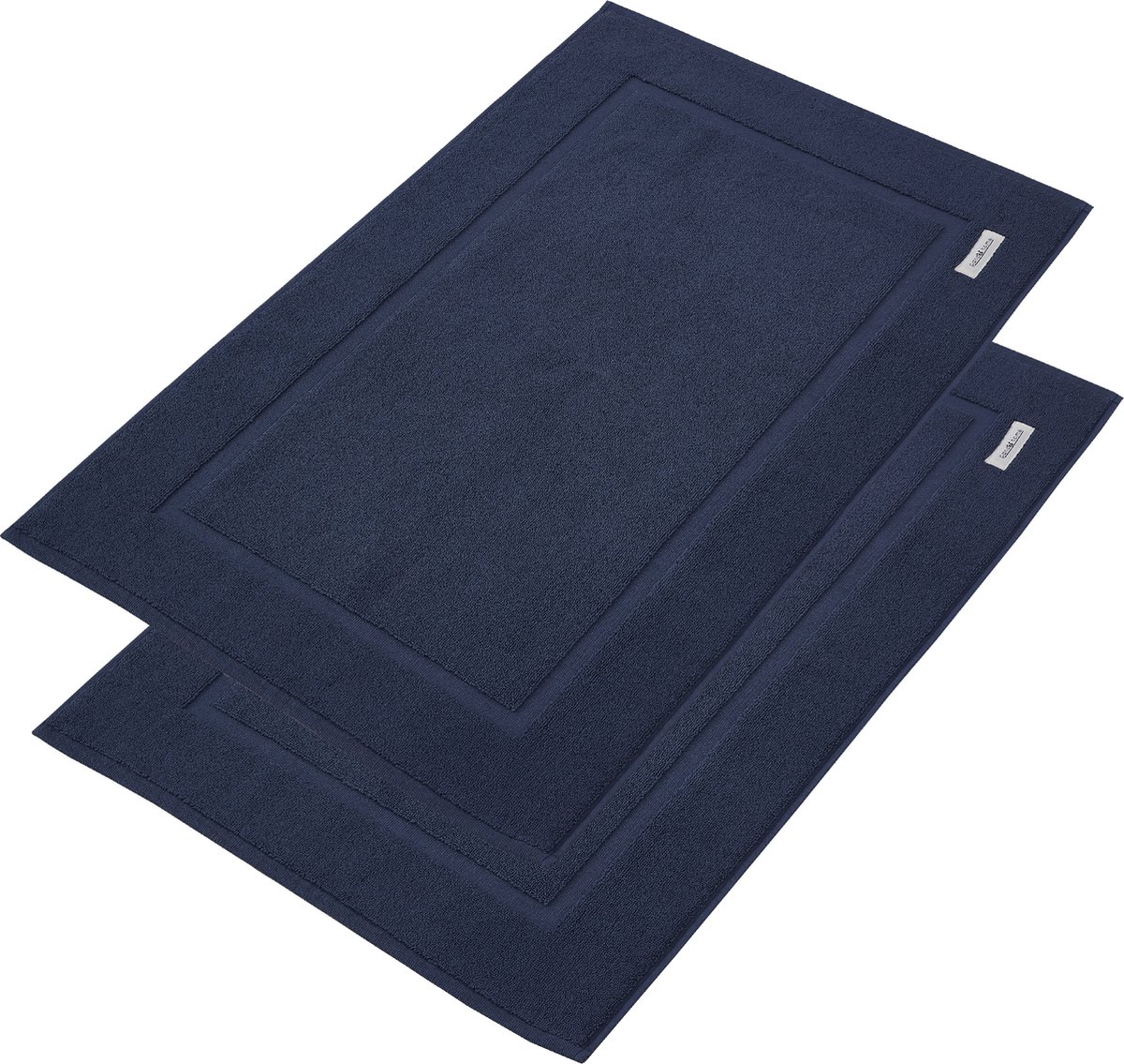 PandaHome - Badkamermat - set van 2 - Badmat 50 x 80cm - Badmatten - 1000 gsm - Badmat katoen- Badmat Luxe - Blauw