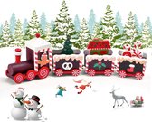 1 stks Houten Kerst Trein Speelgoed Set Kersttrein voor Kerstversieringen en Geschenken, houten kerstversiering, Partij, kerstversiering (bruin)