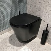 FugaFlow Lamas hangtoilet – Toiletpot – Inclusief zitting – Mat zwart