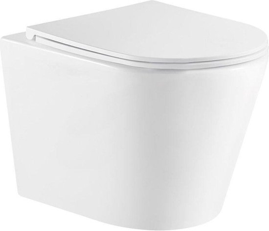 QeramiQ Dely Hangtoilet - Toiletpot - diepspoel - met softclose zitting - Wit mat