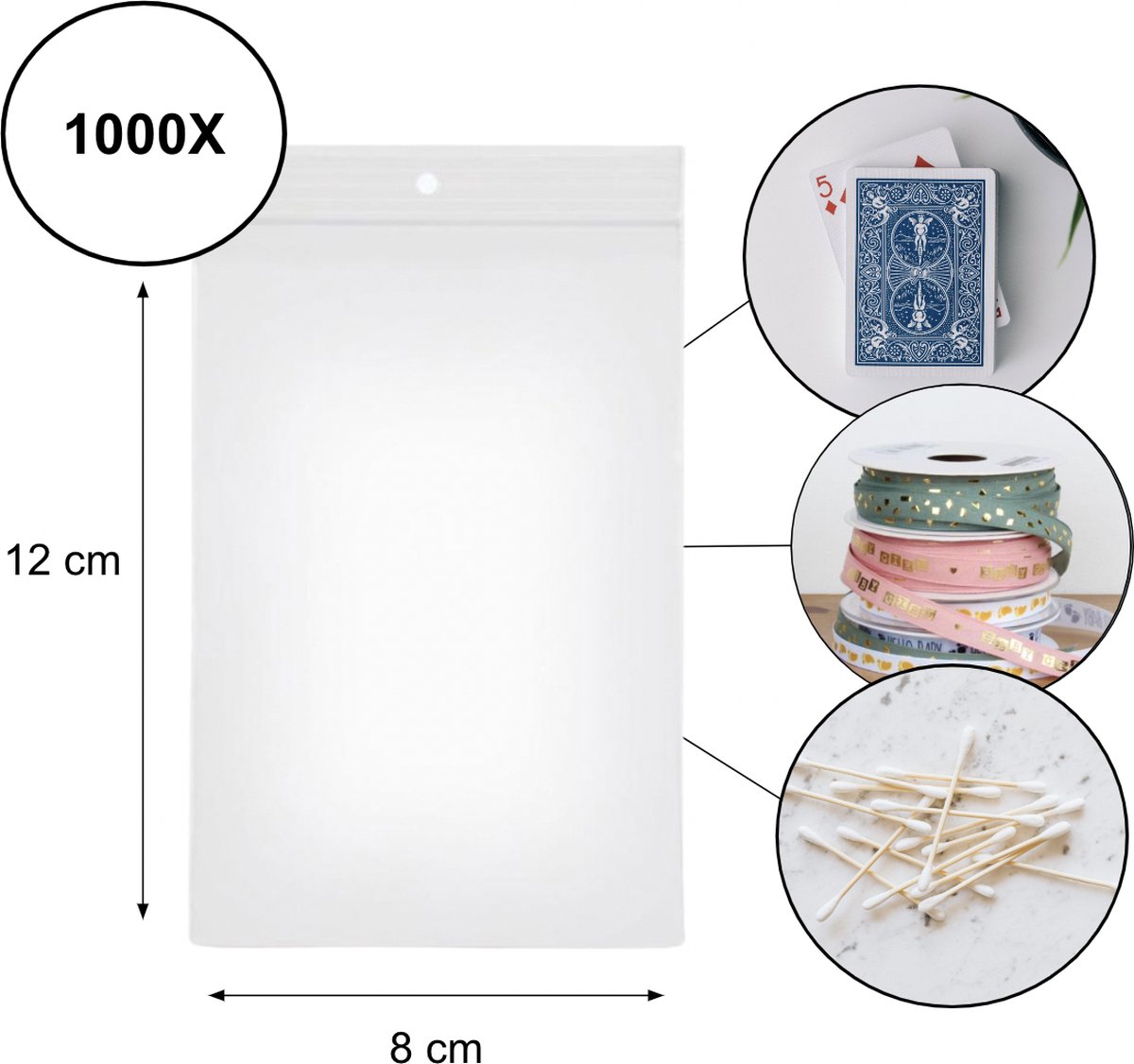 PD® - Gripzakjes - Gripzakjes 80 x 120 mm - 1000 stuks - EXTRA STERK - Diamond painting zakjes - Grip zakjes 1000 stuks - Transparant