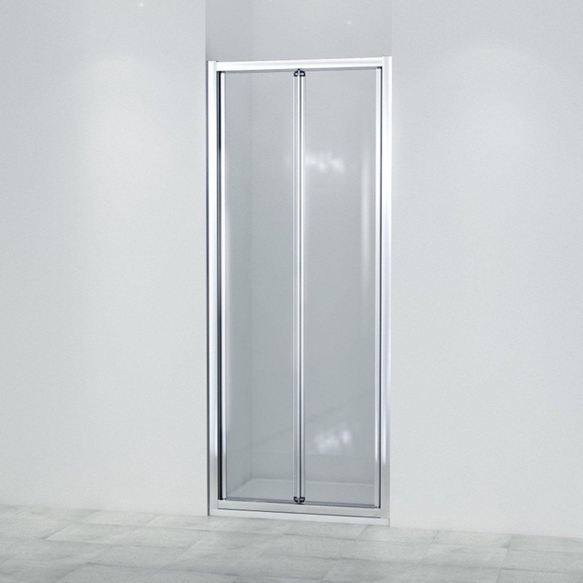 Marenza Fold Vouwdeur - 80x190cm - 6mm veiligheidsglas - alu profiel - anti kalk - chroom