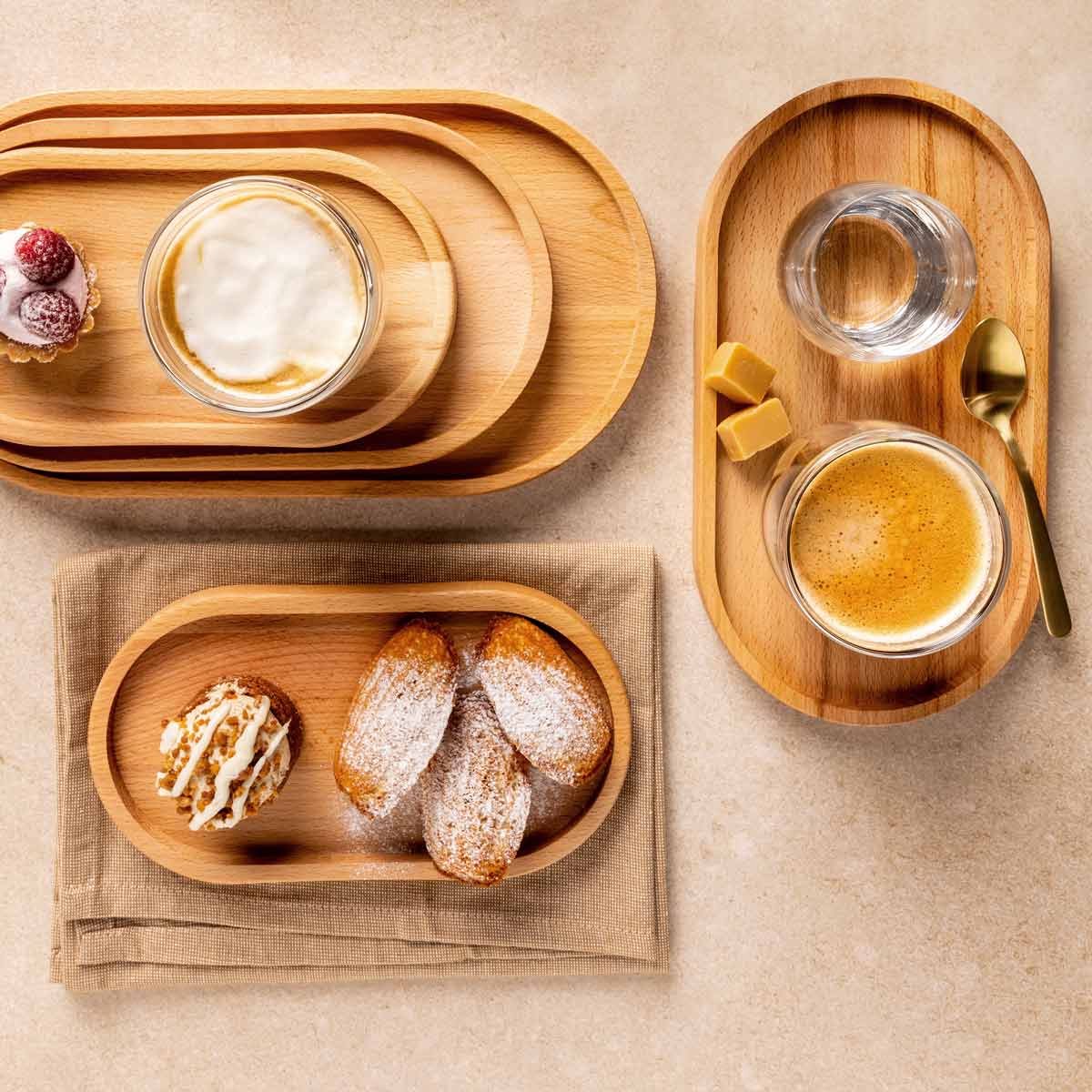 Zwart Houten Dienblad - Rechthoekig, Massief Hout, 30x20x2 Cm, Voor Ontbijt, Restaurants En Thuisgebruik