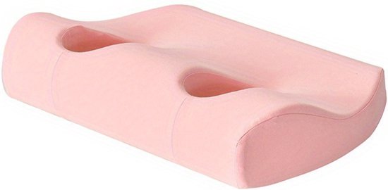 Livano Oreiller de Couchage Latéral Adultes - Oreiller avec Trou - Oreiller Donut - Oreiller Anneau - Oreiller Piercing - Pour Oreille - Pour Dormeurs Latéraux - Rose