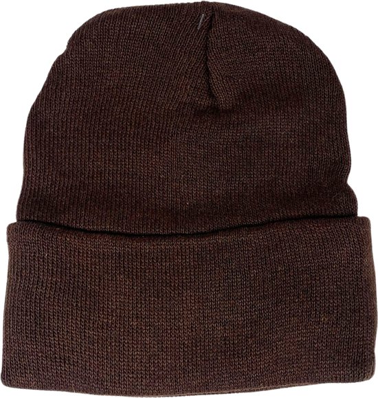 Winter Muts Donker Bruin - One Size - Winter Beanie - Wintersport - Warme Muts - Heren Muts - Dames Muts - Gebreide Wintermuts - Cadeau voor Hem - Verjaadag Cadeau Man - Cadeau Vrouw - Kerstcadeau - Cadeau Kerst - Cadeau Sinterklaas