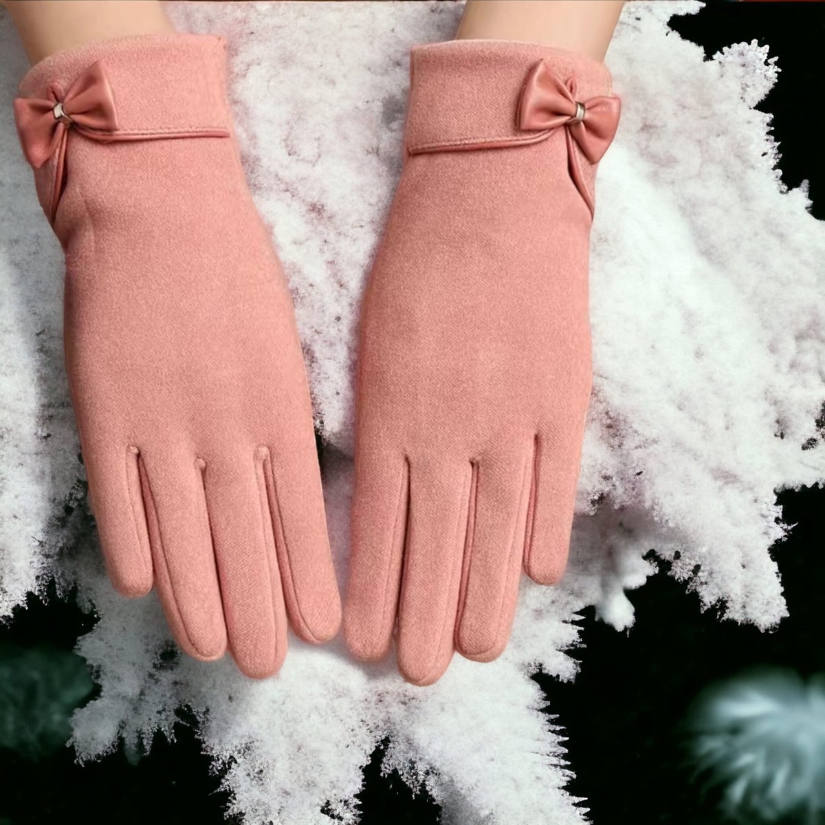 AliRose - Handschoenen - Roze - Fleece - Warm - Touch Screen - Winter - Kerst - Stretch