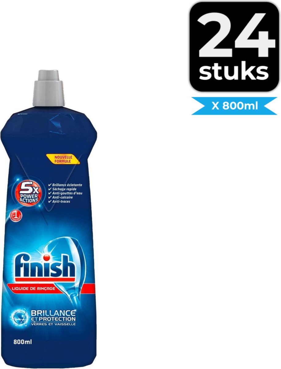 Goedkoopste Finish - Glansspoelmiddel - 800 ml - Voordeelverpakking 24 stuks