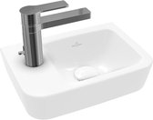 Lave-mains Compact 360x250 mm, sans trop-plein, avec 1 trou de robinetterie à gauche, blanc alpin