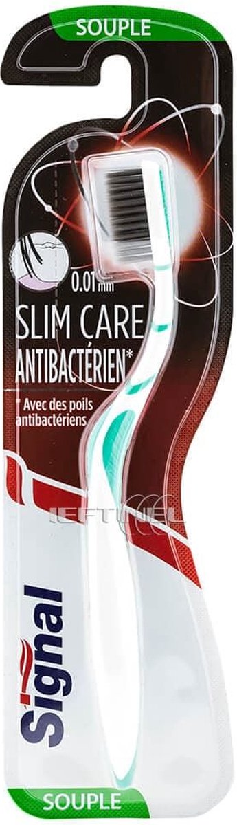 Goedkoopste Signal Slim Care Antibacterieel Tandenborstel Soft - 1 stuk - Charcoal Doordrenkte Borstelharen van 0.01 mm - Tongreiniger