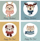8 luxe kerstkaarten | CUTE CHRISTMAS | set kaarten met enveloppen